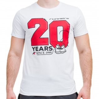 Мъжка тениска RUNNERS 20TH, бял
