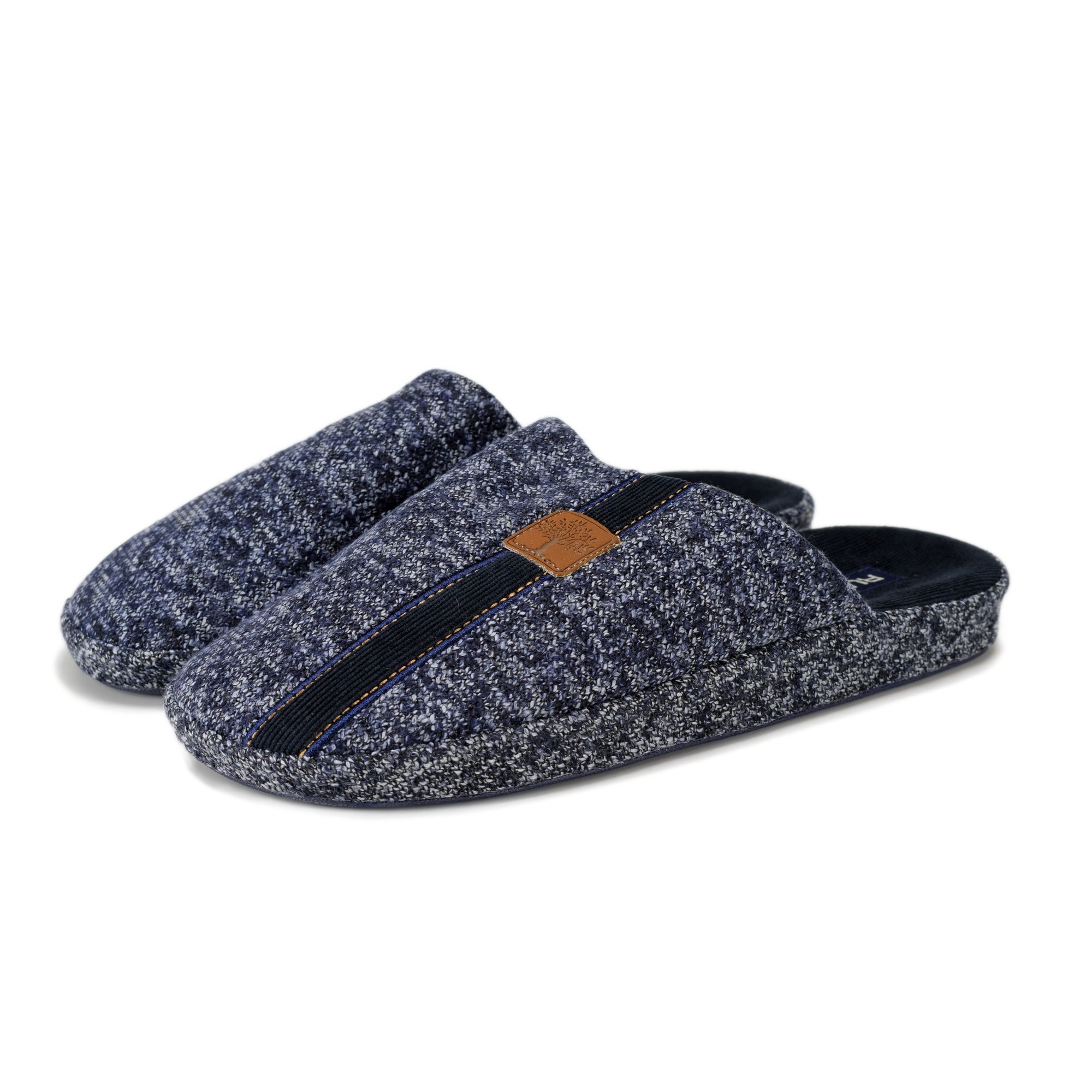 Men home slippers Runners, RNS-212-70413, Black - 41