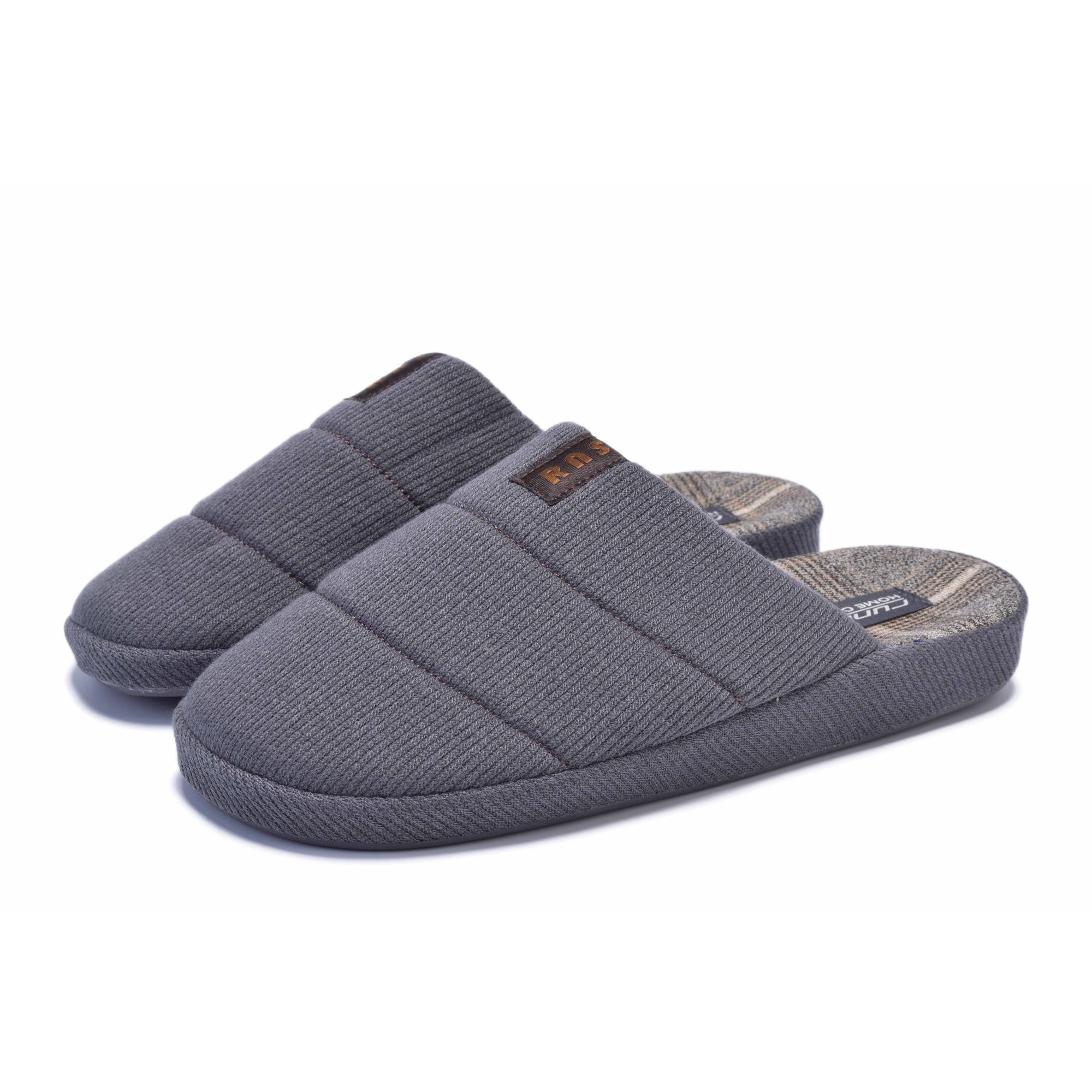Men home slippers Runners, RNS-242-1901, Grey - 41